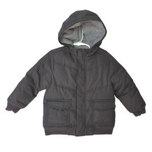 Gymboree Boys Winter Coat Jacket Sz 2T-3T Gray Hooded Pockets Gray  *Name Inside